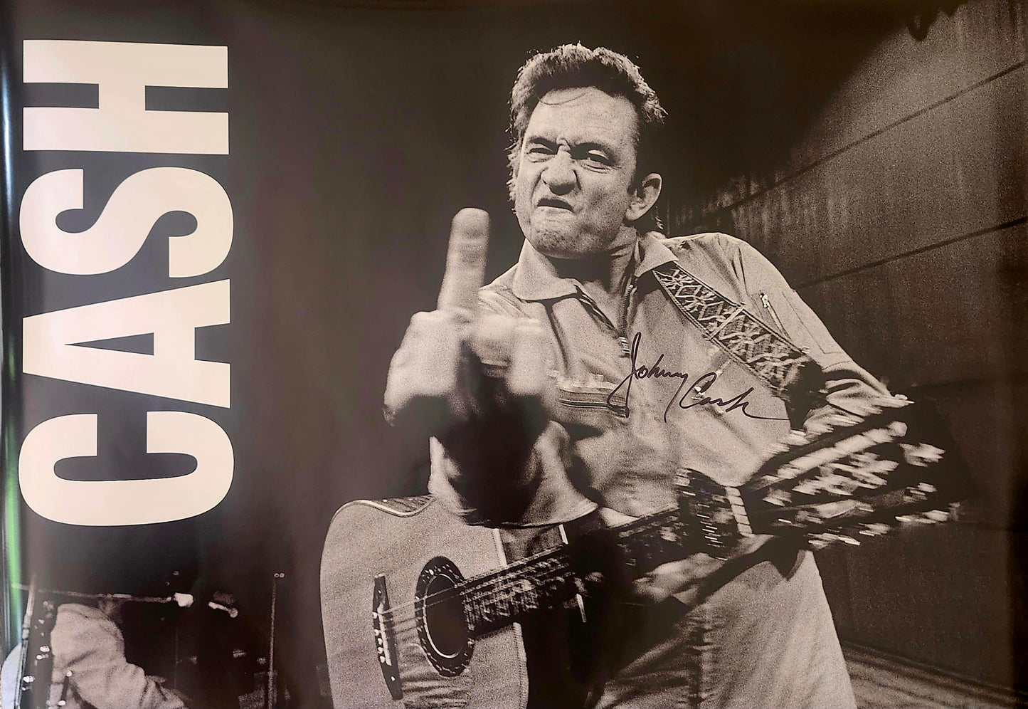 JOHNNY CASH Signed Poster COA Hologram