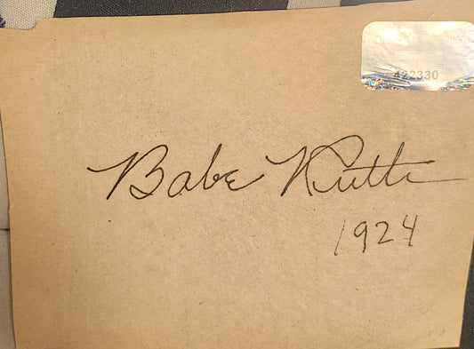BABE RUTH Signed Paper Cut PDX 1924 COA Hologram