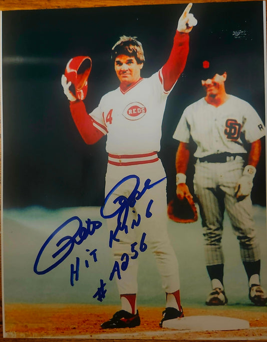 PETE ROSE signed autographed photo hit King Hologram