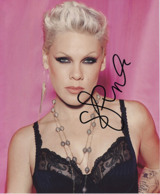 Pink signed photo by Boston memorabilia