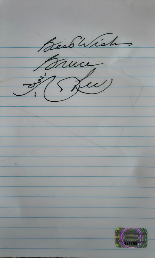 BRUCE LEE Signed Paper Cut COA hologram