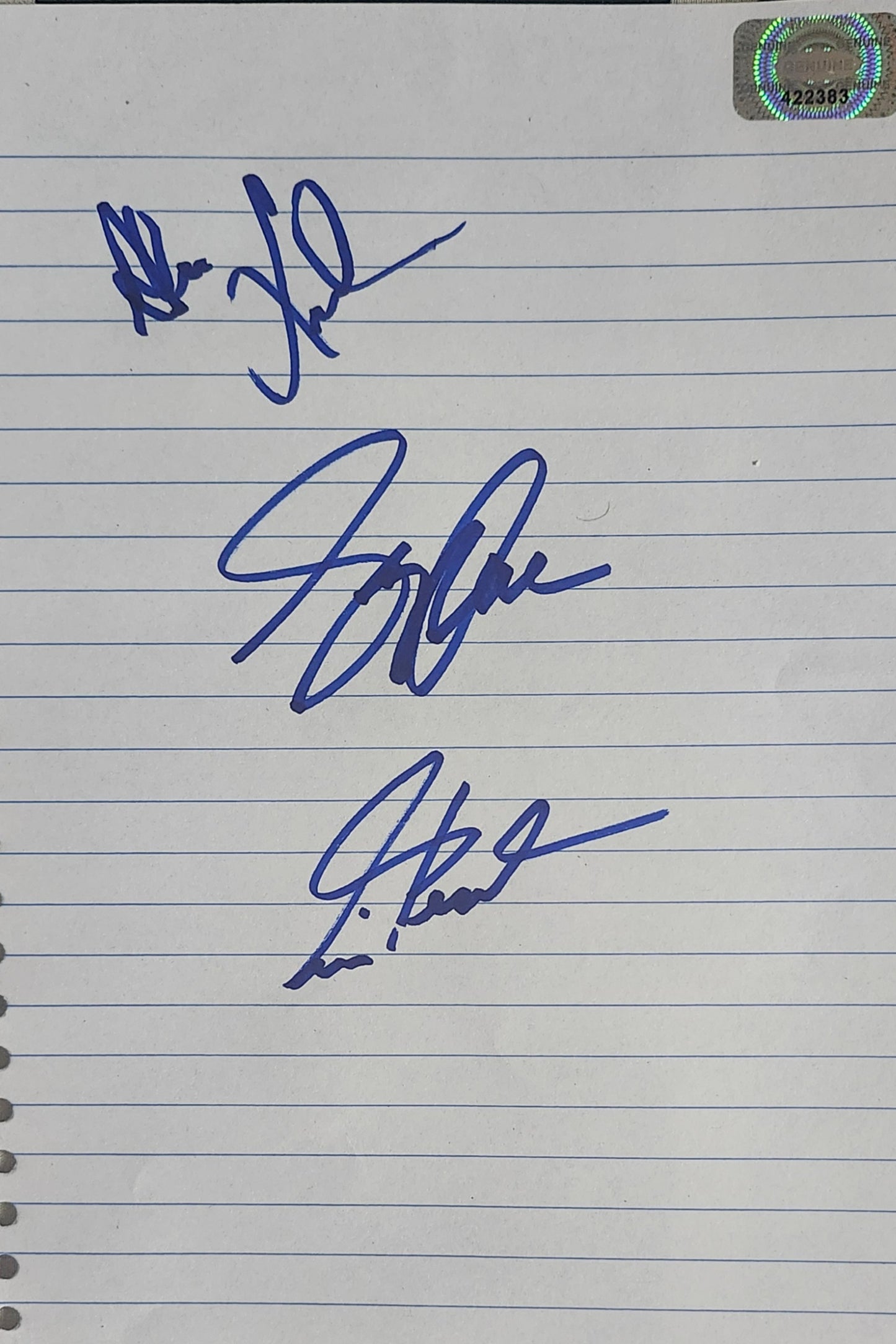 RUSH Signed Paper Cut COA Hologram
