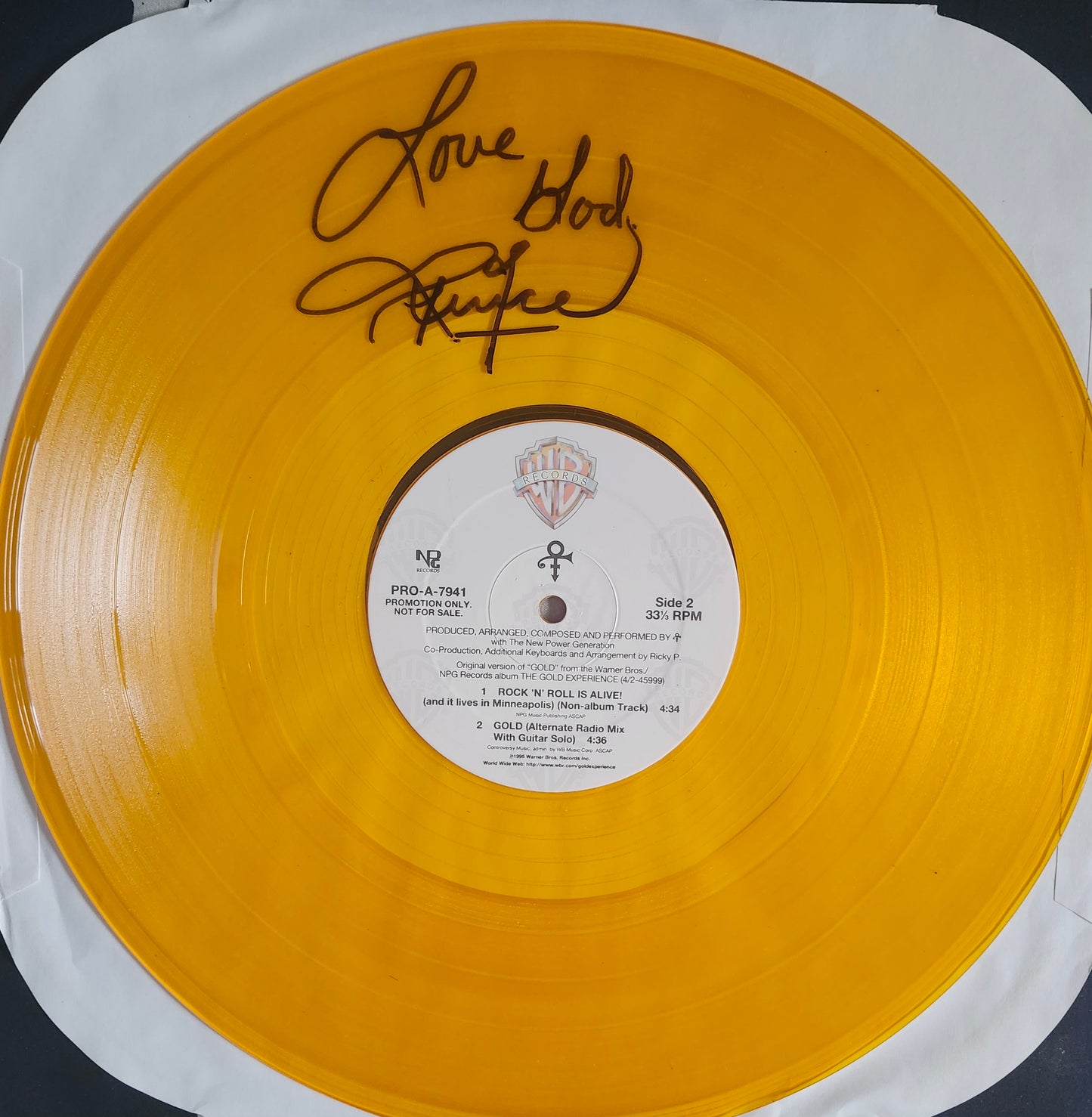 PRINCE Signed Album Gold COA Hologram