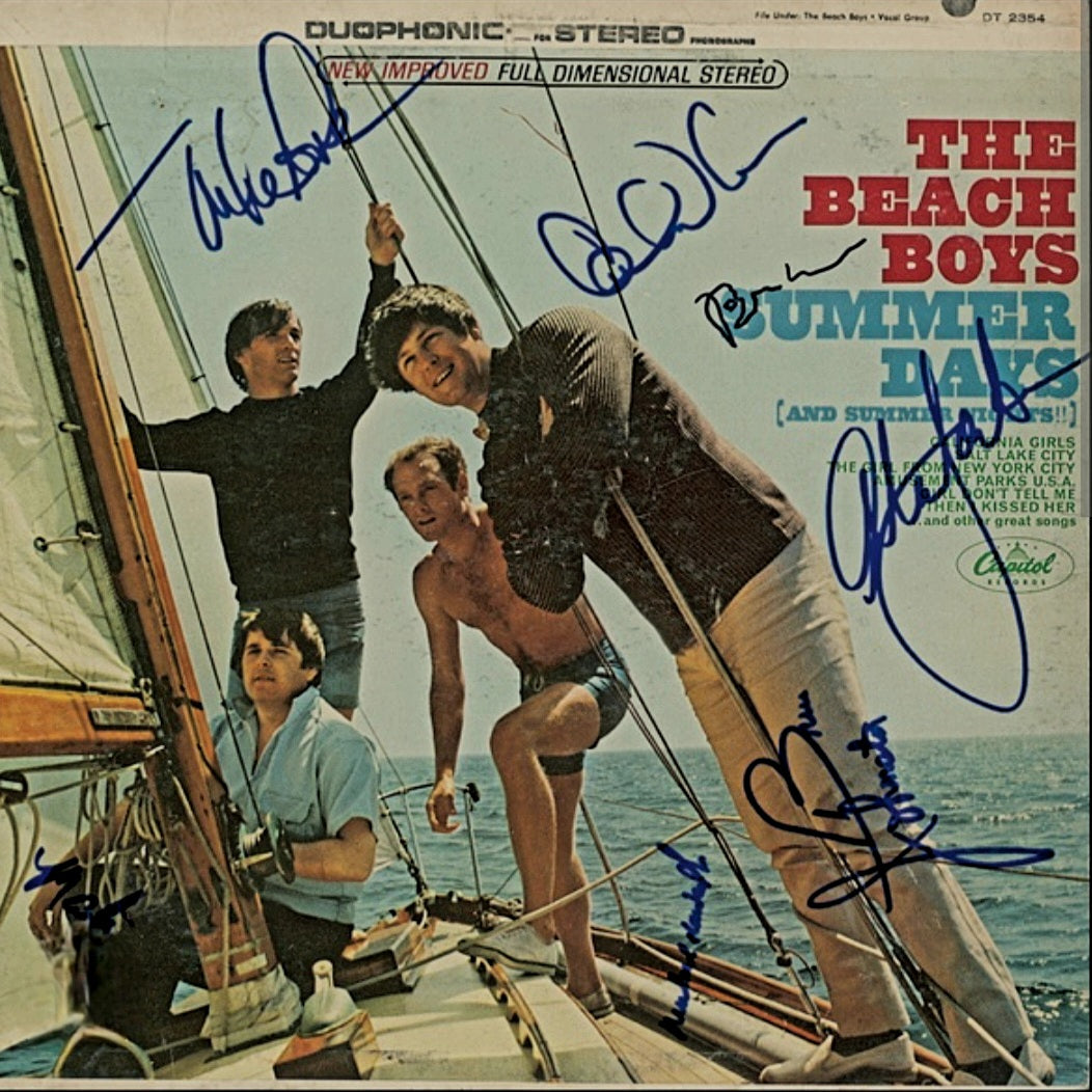 The Beach Boys signed album titled summer days Boston memorabilia