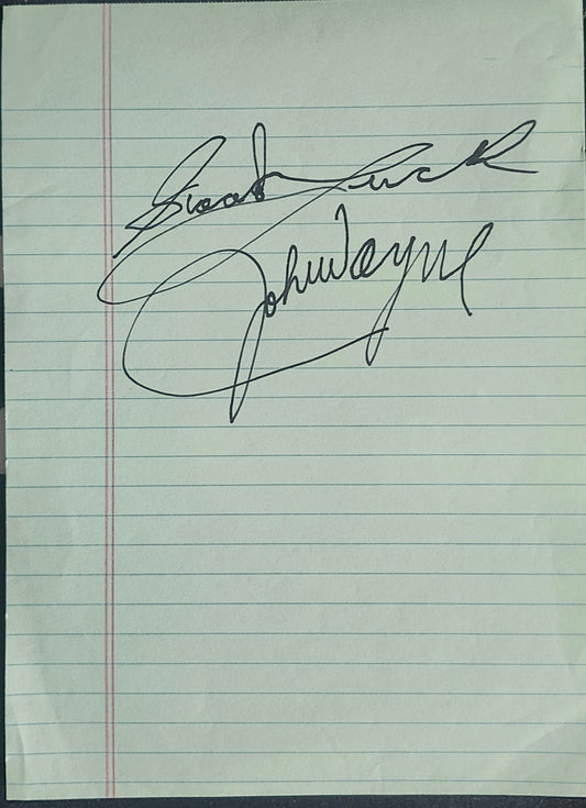 JOHN WAYNE Signed Paper COA Hologram