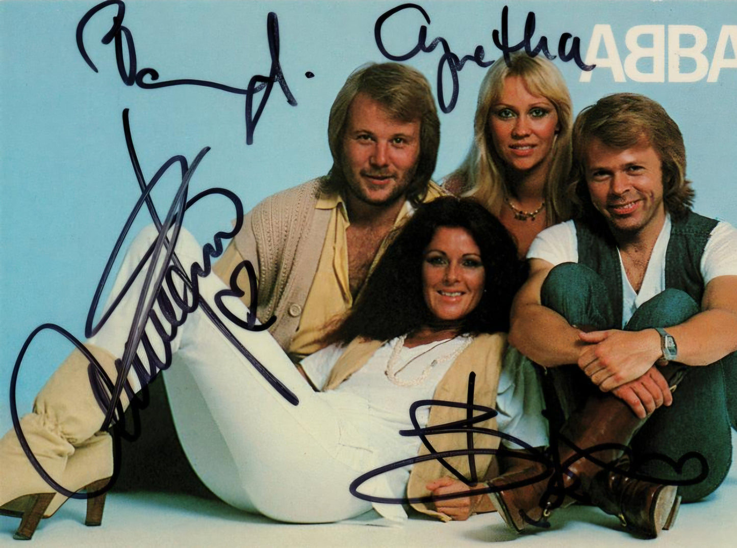 Abba signed autographed photo black marker COA hologram