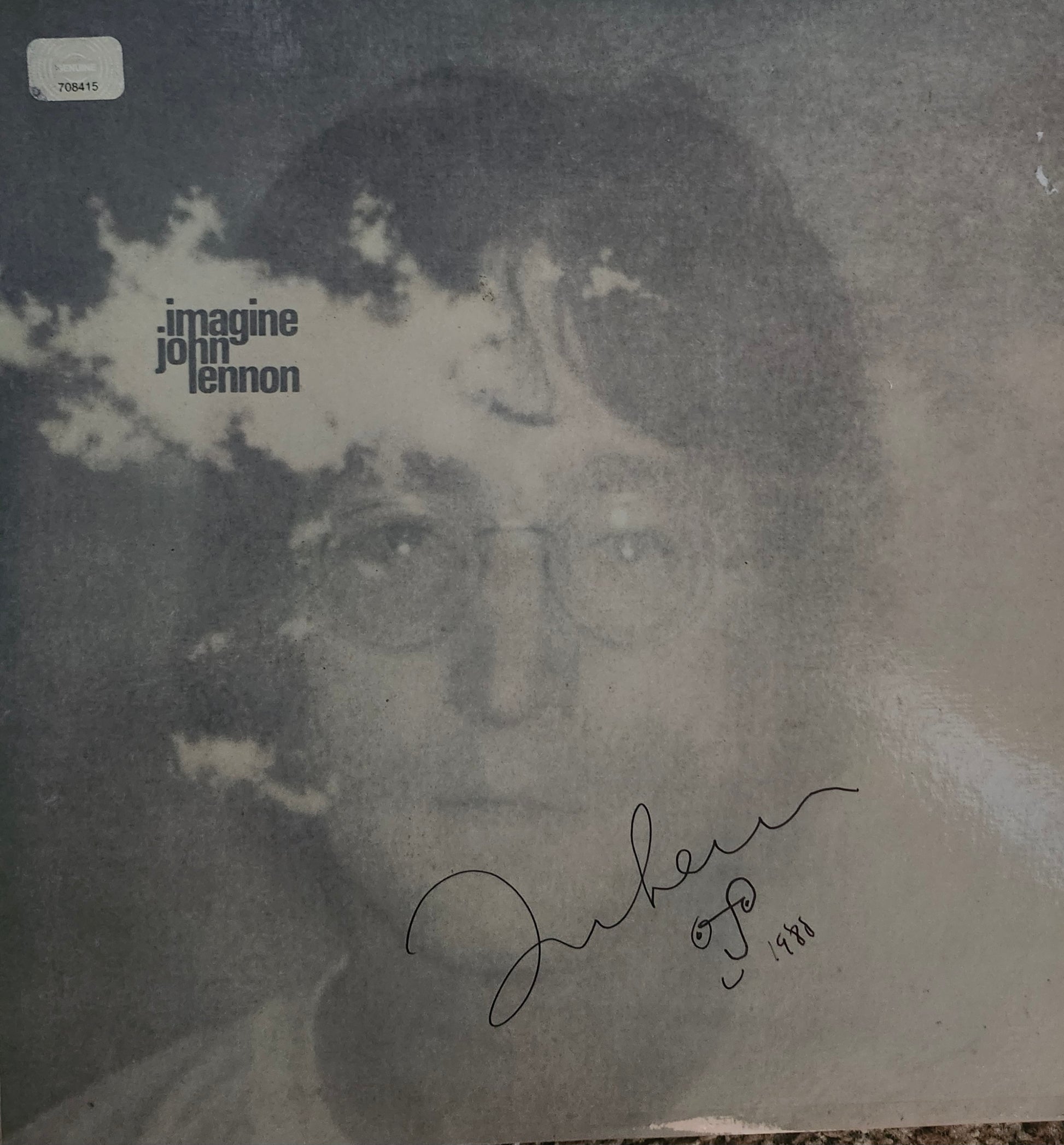 John Lennon signed album imagine from Boston memorabilia