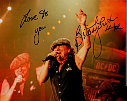 BRIAN JOHNSON signed autographed photo AC / DC COA Hologram