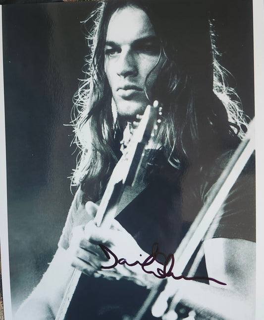 DAVID GILMOUR signed autographed photo black and white COA Hologram