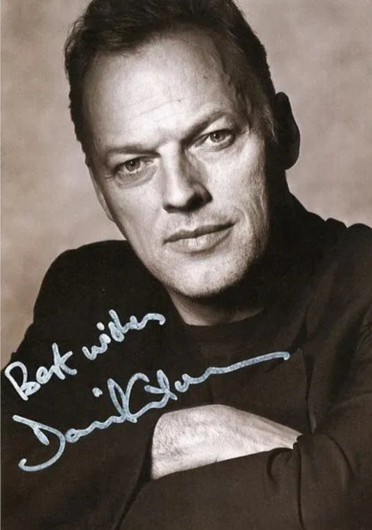 David Gilmour signed photo in silver marker titled self by Boston memorabilia
