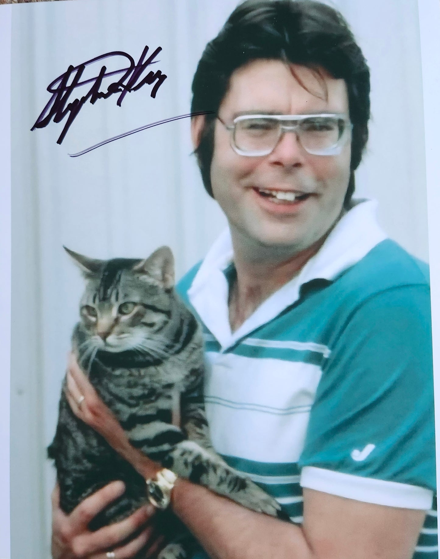 STEPHEN KING Signed Autographed Photo Kitty Cat COA Hologram