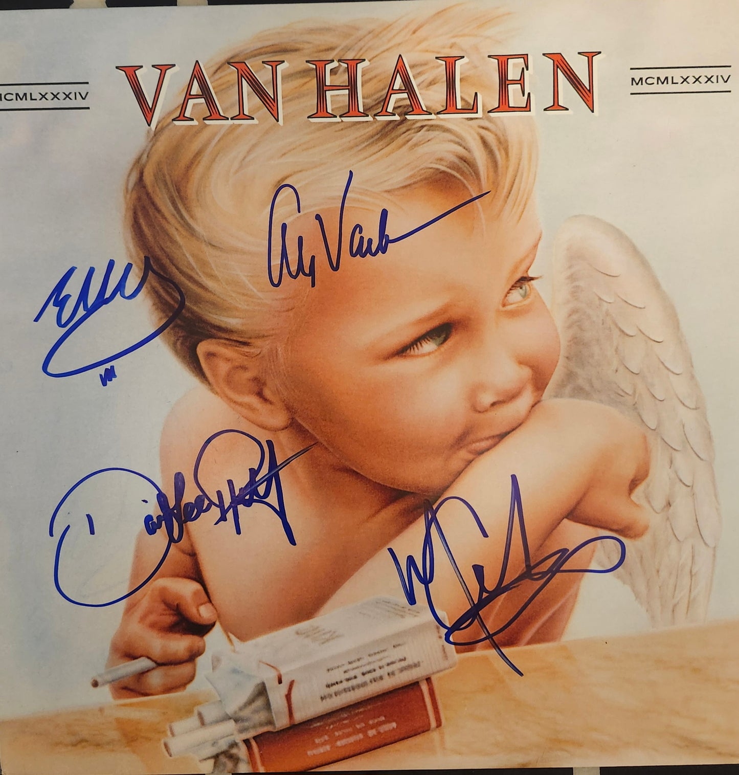 VAN HALEN Band Signed Autographed Album COA Hologram 1984