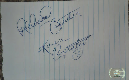 THE CARPENTERS Signed Paper Cut COA Hologram