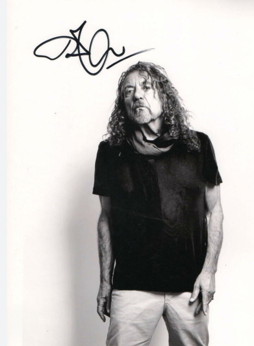 Robert Plant signed post Led Zeppelin photo Boston memorabilia
