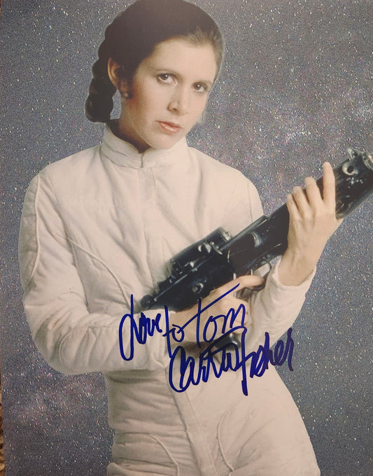 CARRIE FISHER signed autographed photo Star Wars scene COA Hologram