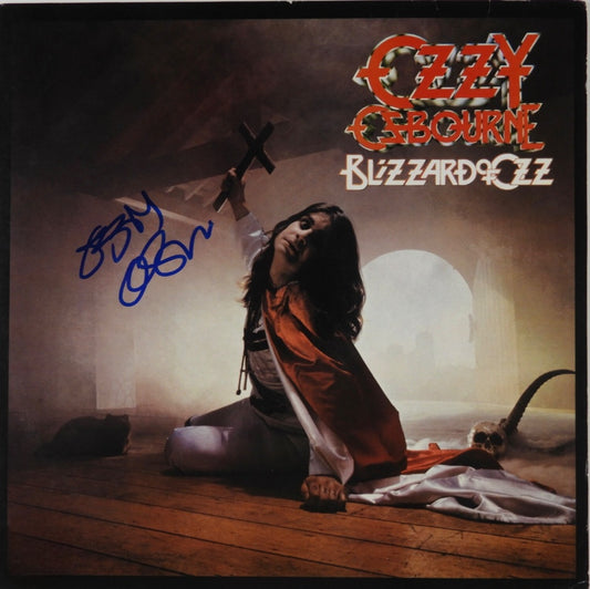Ozzy Osbourne blizzard of Oz signed album by Boston memorabilia