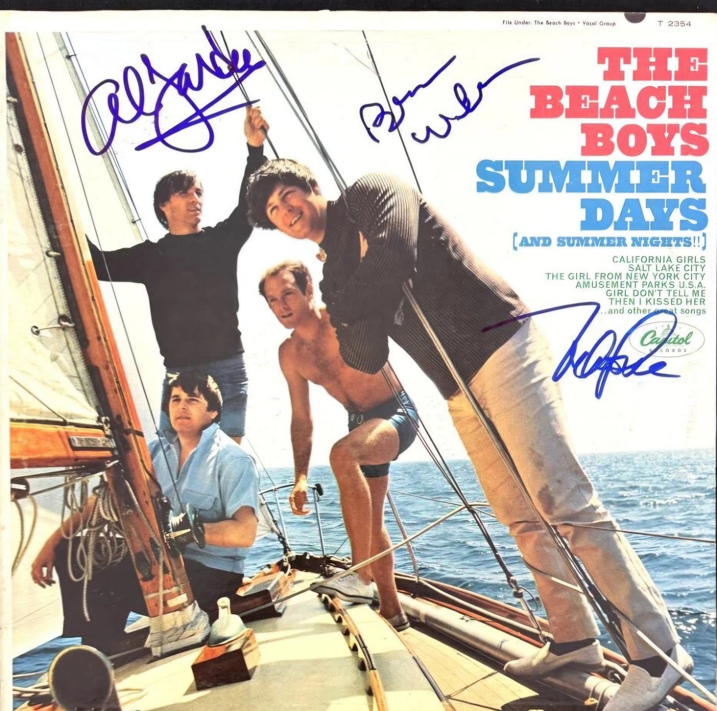 THE BEACH BOYS Signed Album Summer Days COA Hologram