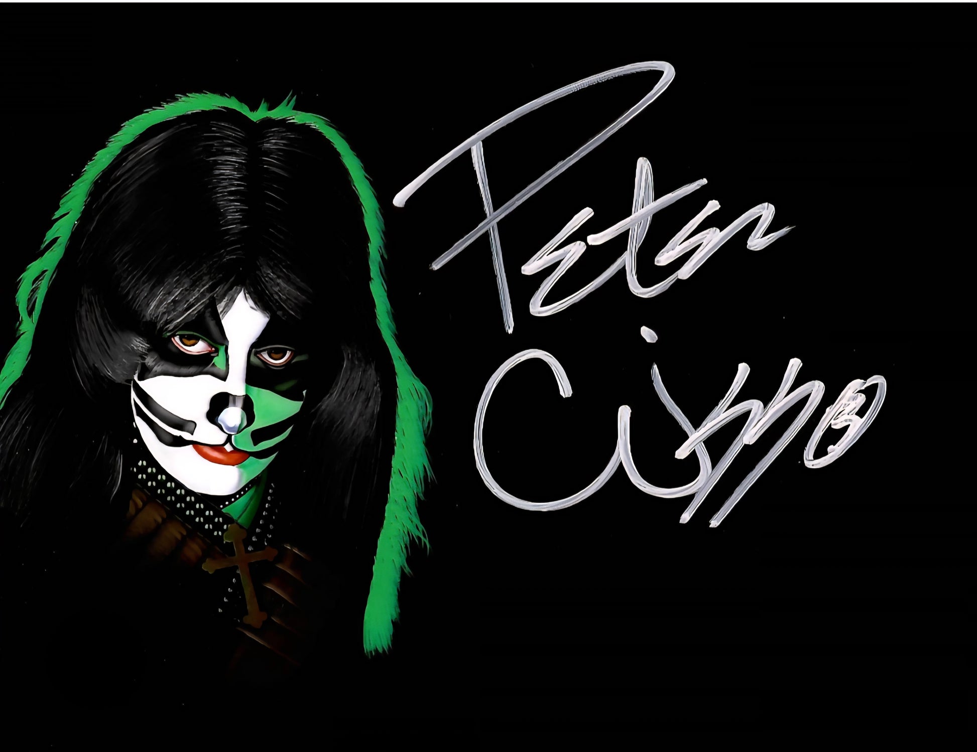 Peter Chris signed photo silver marker Boston memorabilia