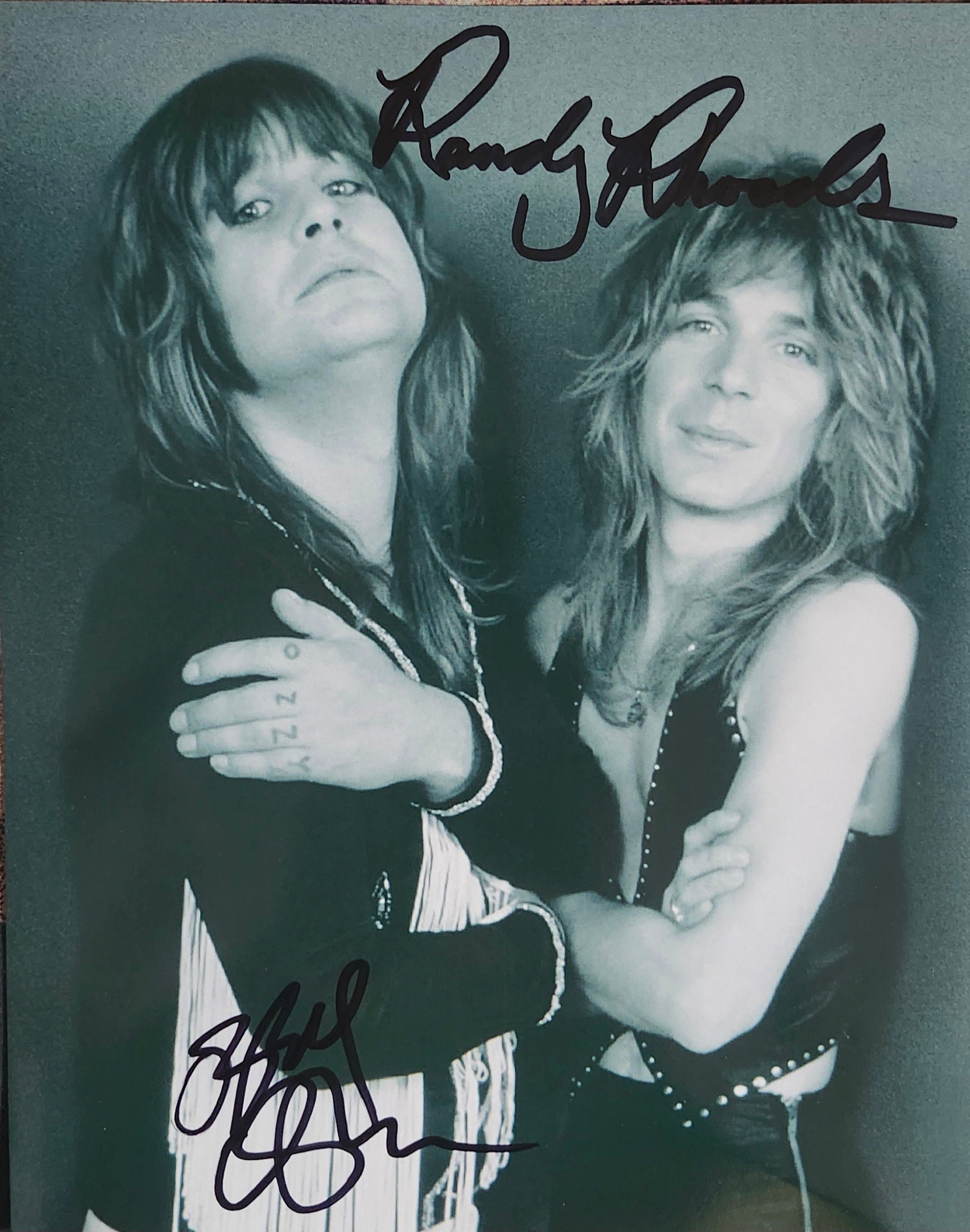 Randy Rhoads and Ozzy Osbourne signed photo by Boston memorabilia
