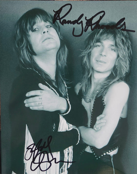 Randy Rhoads and Ozzy Osbourne signed photo by Boston memorabilia