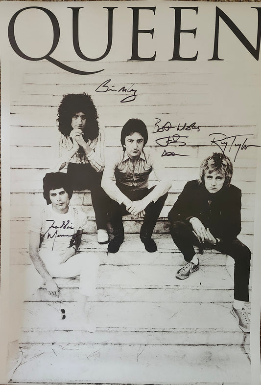 QUEEN BAND signed poster COA Hologram