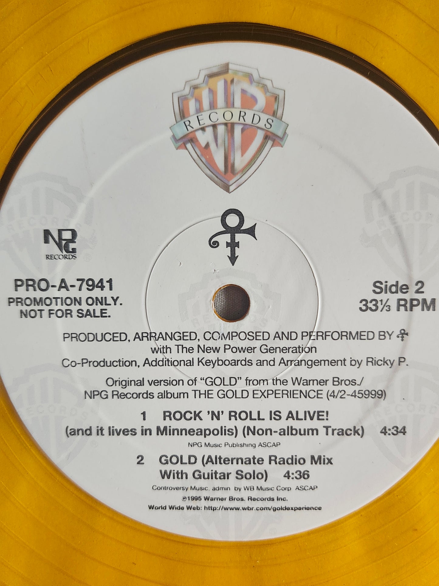 PRINCE Signed Album Gold COA Hologram
