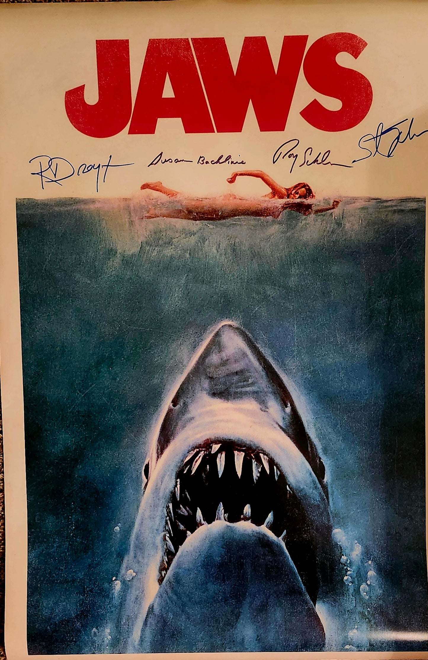 Jaws Signed Poster COA Hologram