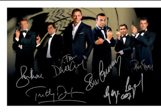 JAMES BOND 007 cast Through The Years signed COA hologram