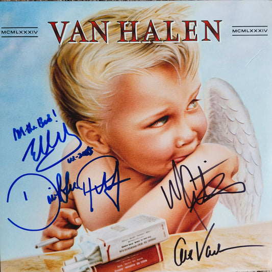 VAN HALEN Band signed autographed 1984 album COA Hologram