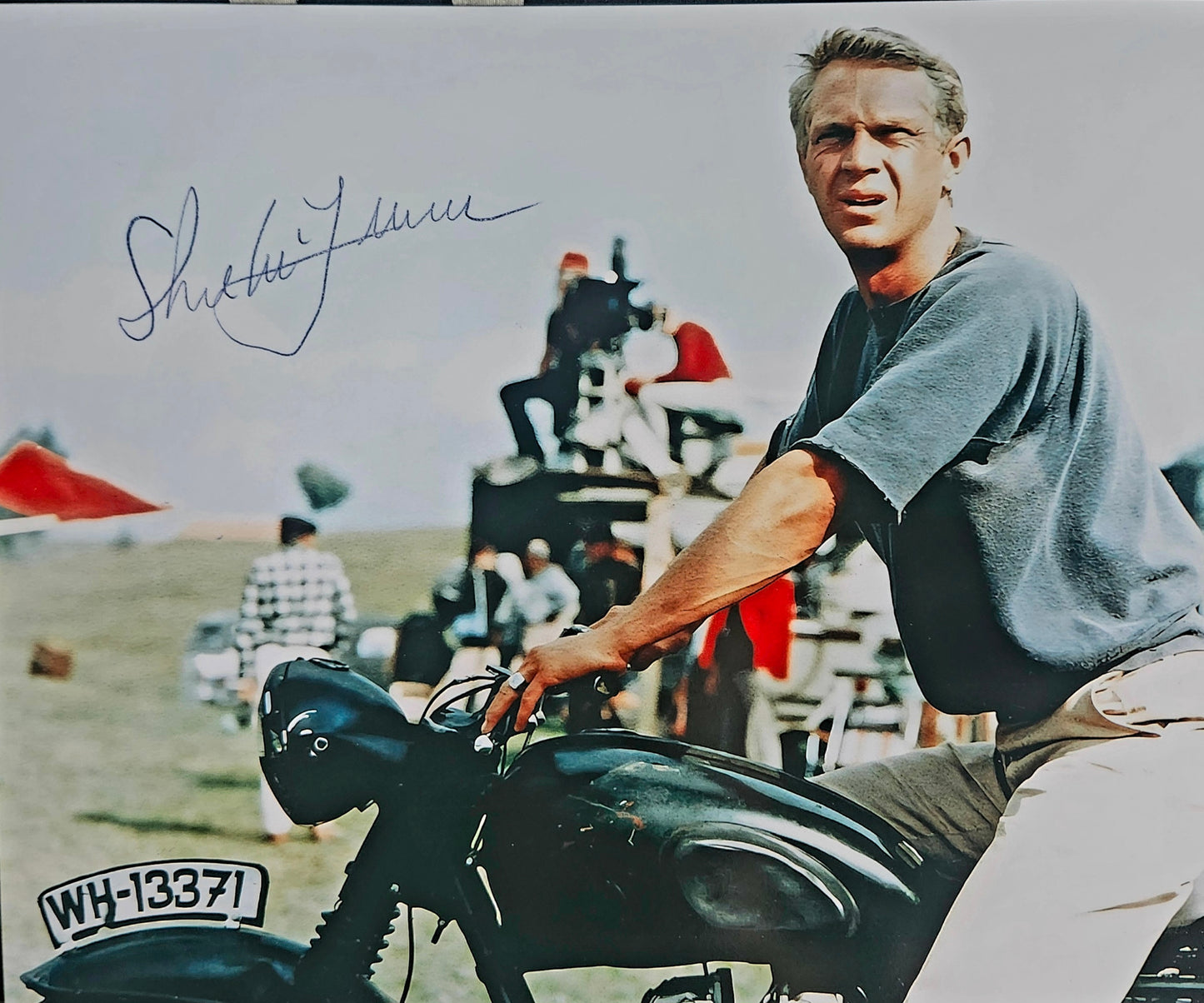 STEVE MCQUEEN Signed Photo motorcycle COA Hologram