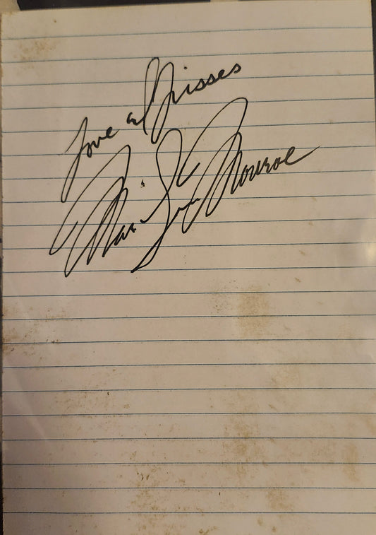 Marilyn Monroe signed paper cut love and kisses by Boston memorabilia