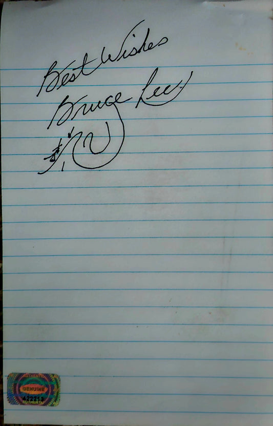 BRUCE LEE Signed Paper Cut COA hologram