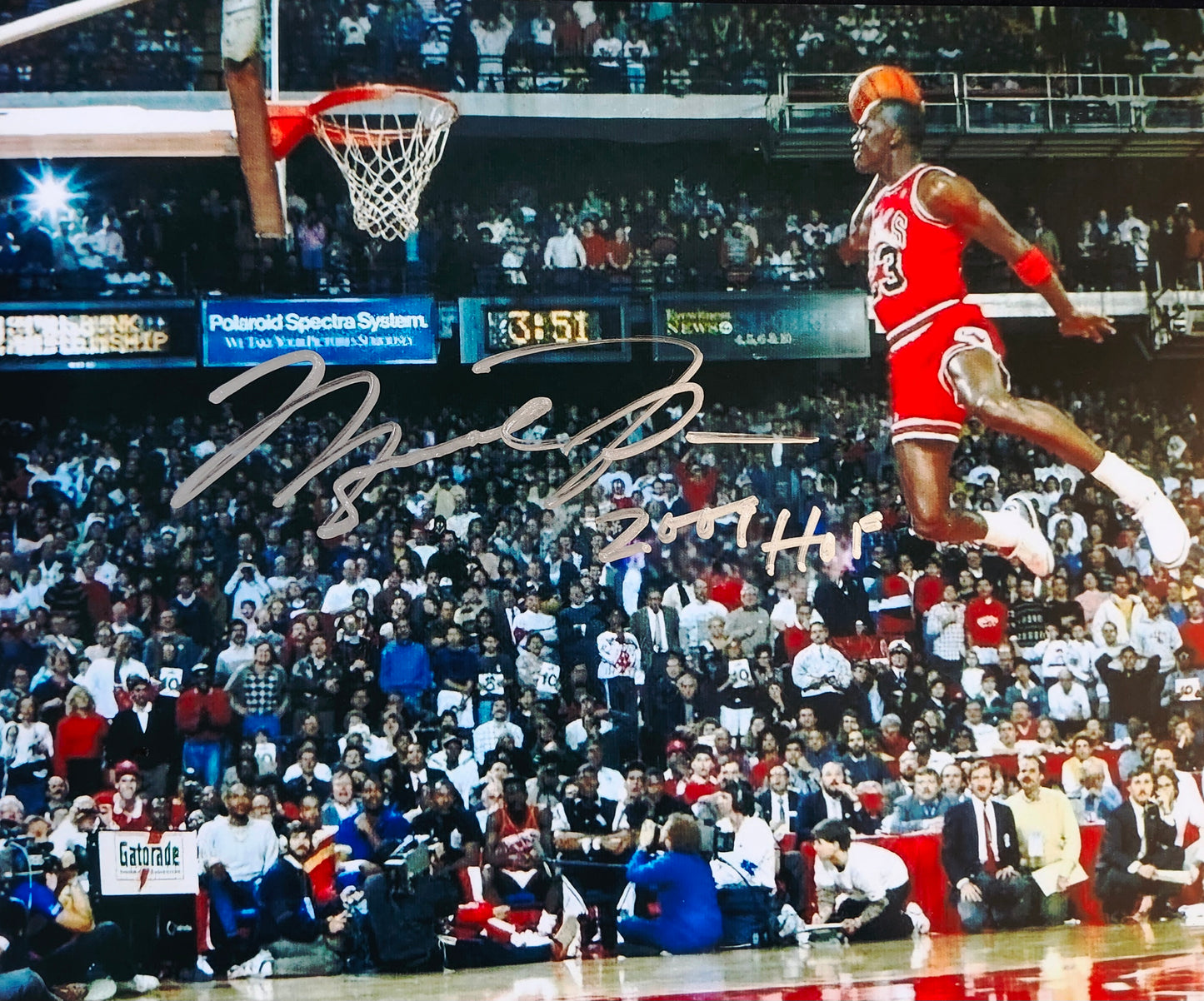 MICHAEL JORDAN signed photo free throw line COA hologram