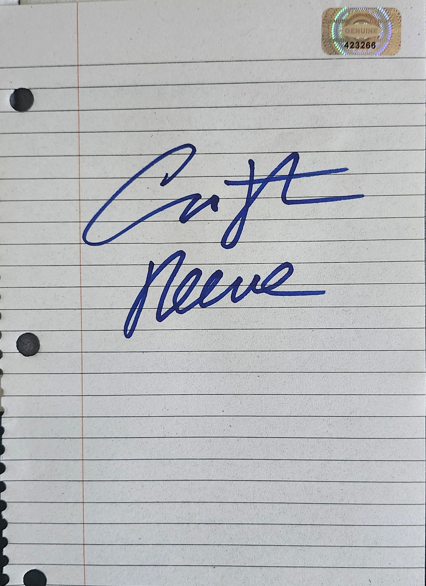 CHRISTOPHER REEVE signed autographed Paper w photo super action COA Hologram