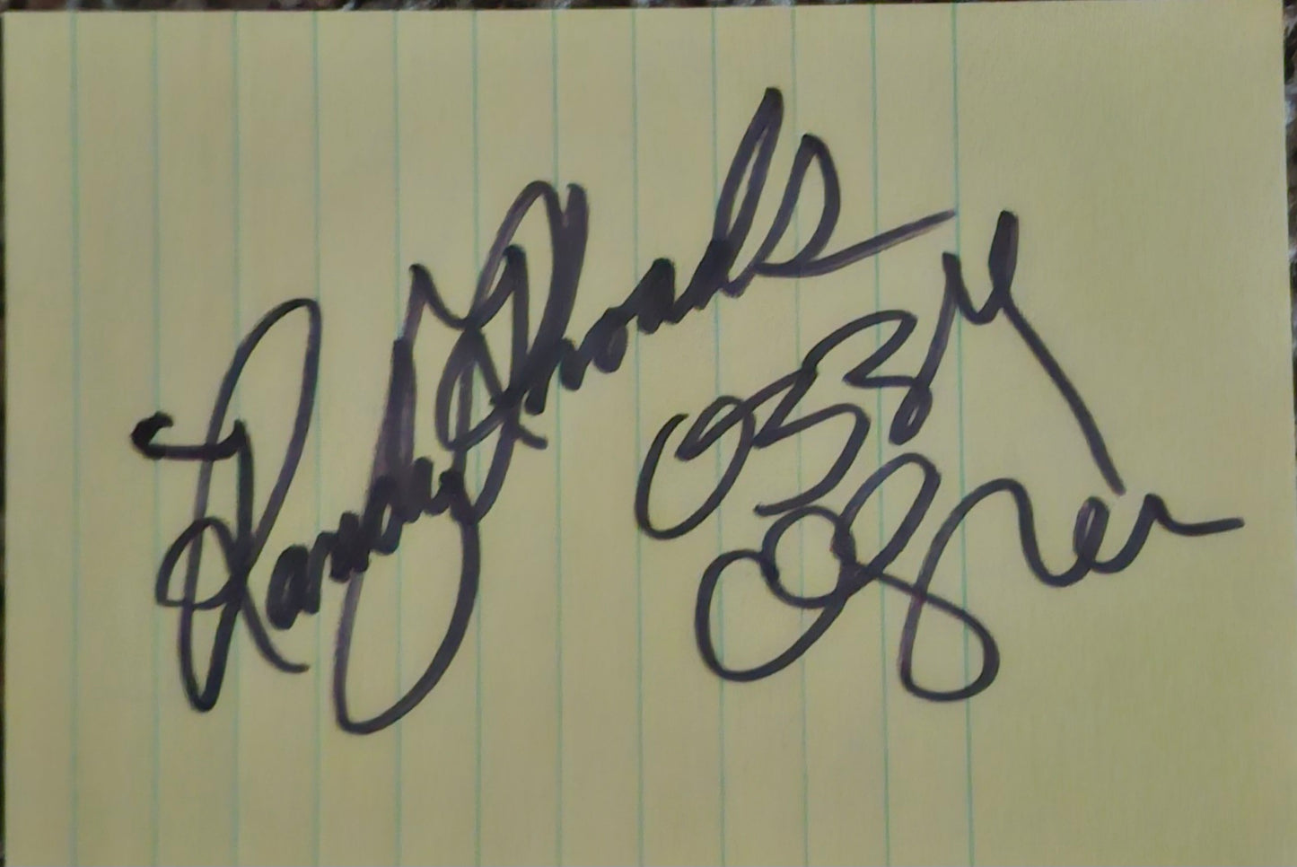 RANDY RHODES OZZY OSBOURNE Signed Paper COA Hologram