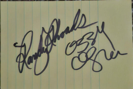 RANDY RHODES OZZY OSBOURNE Signed Paper COA Hologram