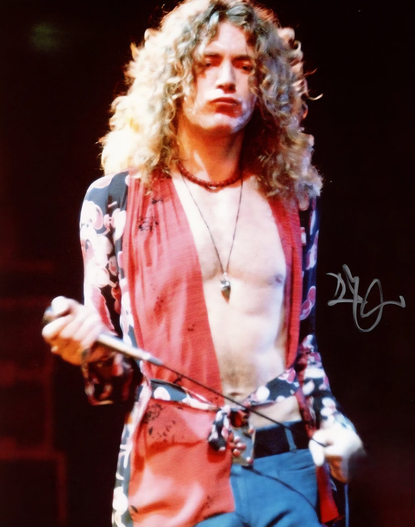 Robert Plant signed photograph rock out COA hologram