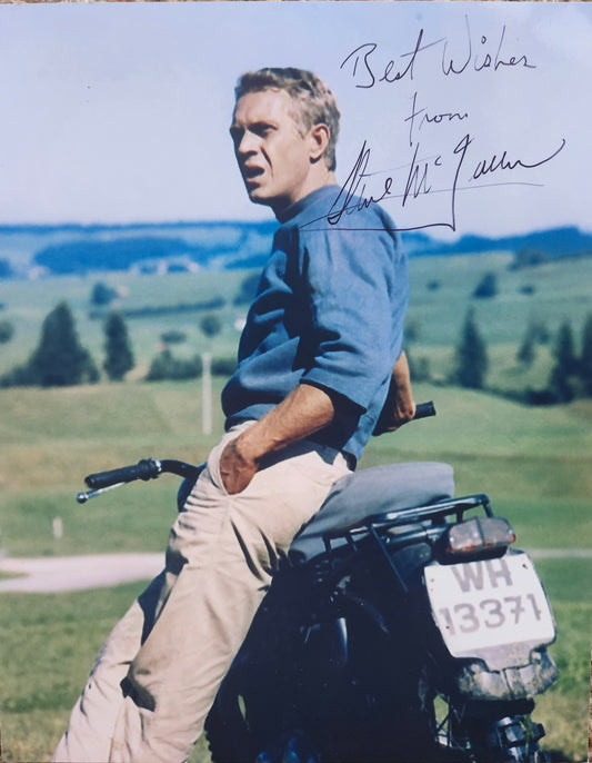 Steve McQueen signed photo best wishes from Boston memorabilia