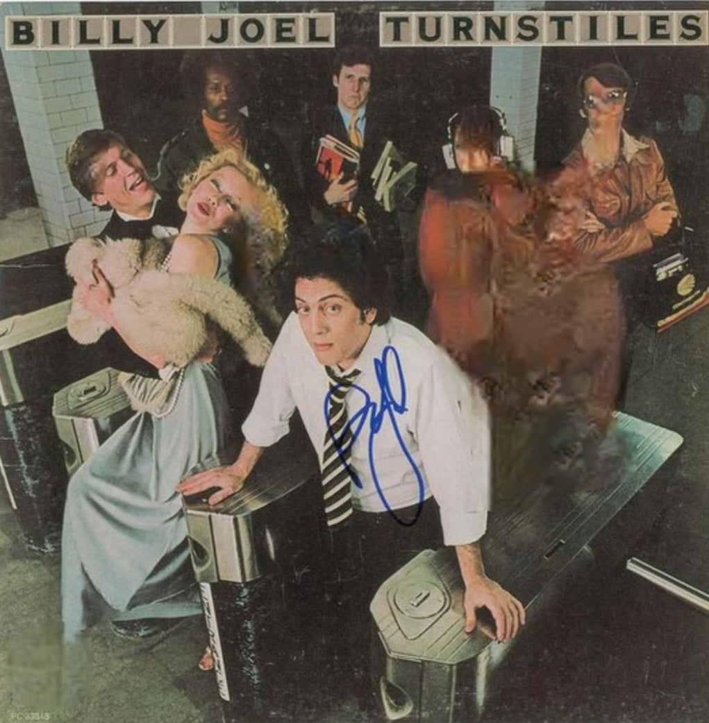 Billy Joel signed album titled turnstiles from Boston memorabilia