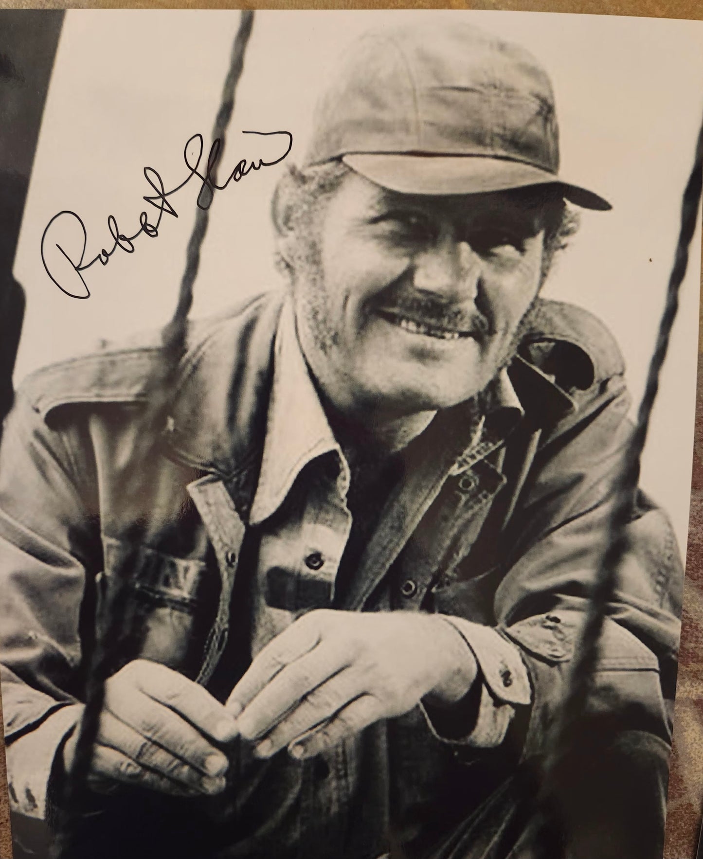 robert shaw signed photo in black and white