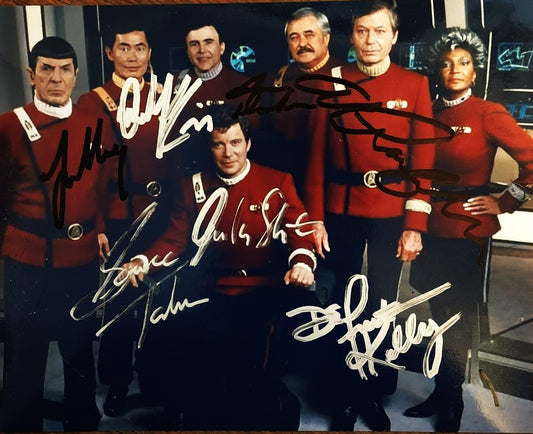 STAR TREK CAST signed autographed photo COA Hologram Beckett Autographs