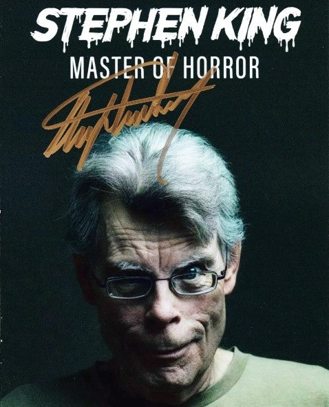 Stephen King signed photo gold marker master of horror image