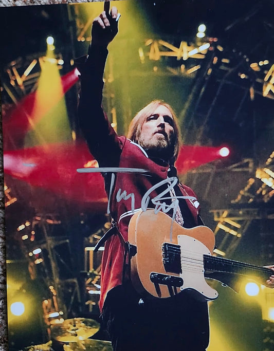 tom petty autographed photo green lazer lights 