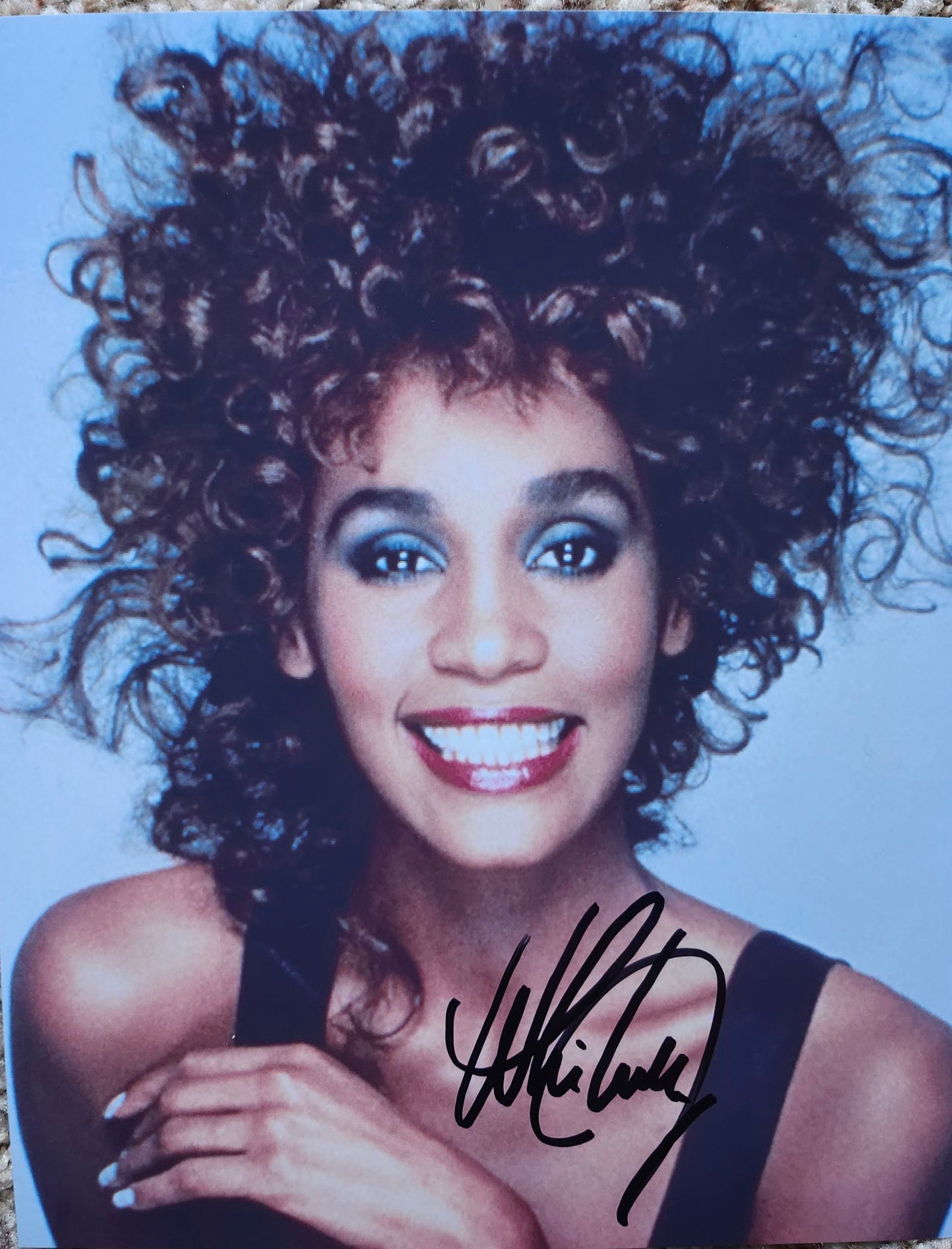 whitney houston autographed photo