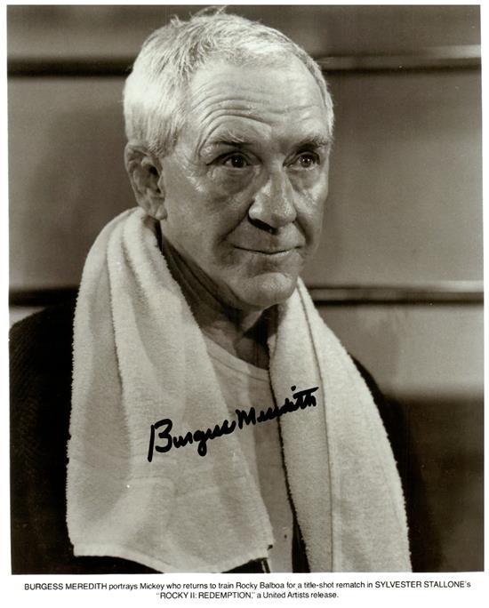 BURGESS MEREDITH signed autographed photo COA movie scene