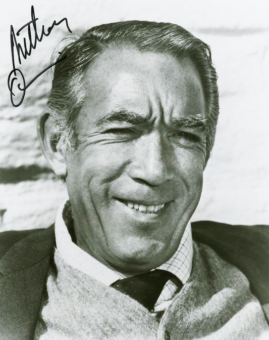 Anthony Quinn signed photo black and white