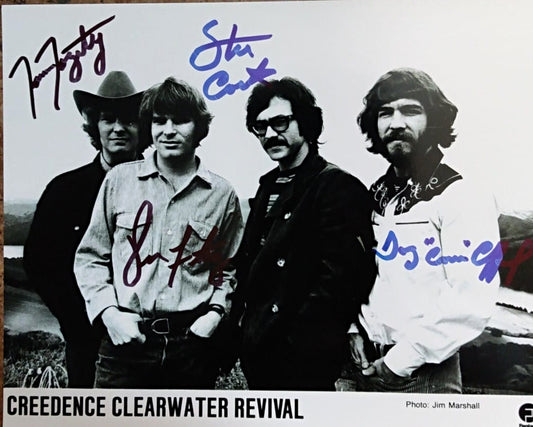 CREEDENCE CLEARWATER REVIVAL BAND  signed autographed photo COA Hologram Beckett Autographs