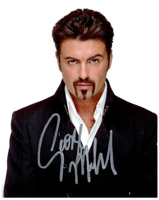 GEORGE MICHAEL Signed autographed Photo silver marker COA Hologram Beckett Autographs