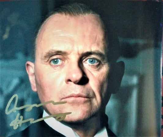 Anthony Hopkins signed photo gold marker