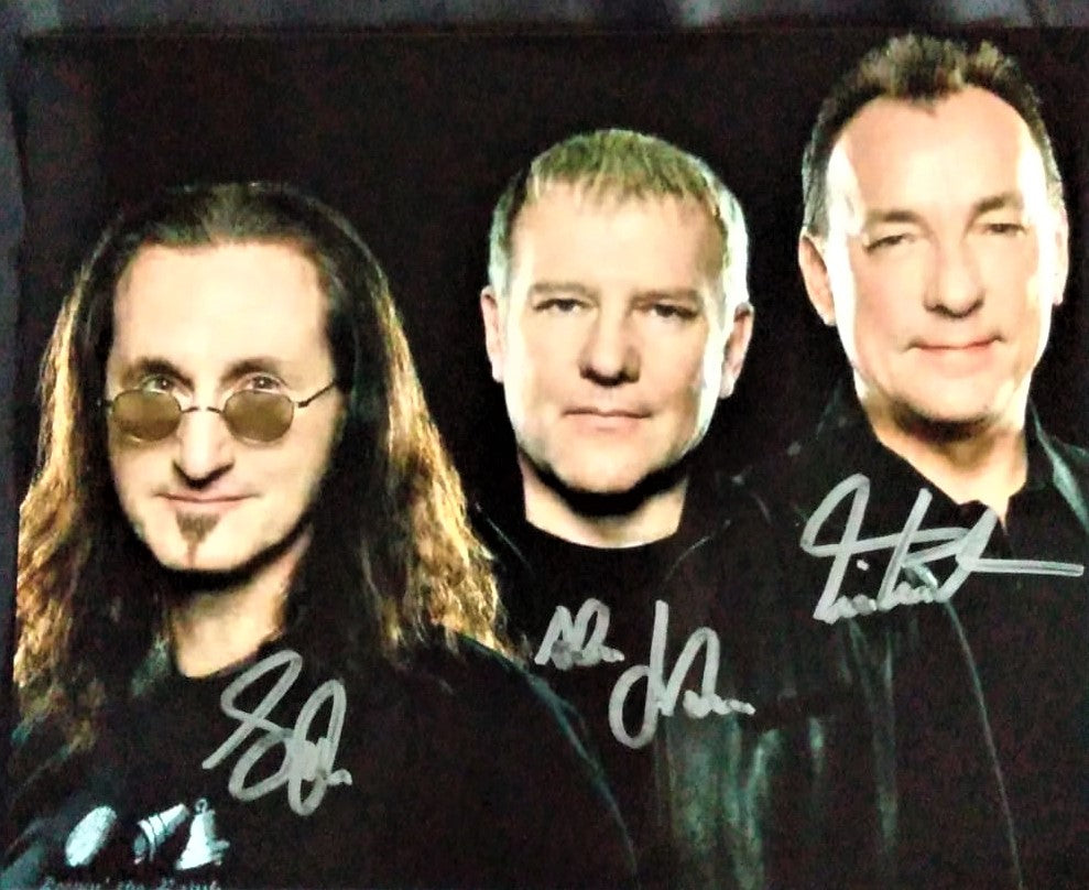 RUSH Band signed autographed photo COA Hologram Beckett Autographs